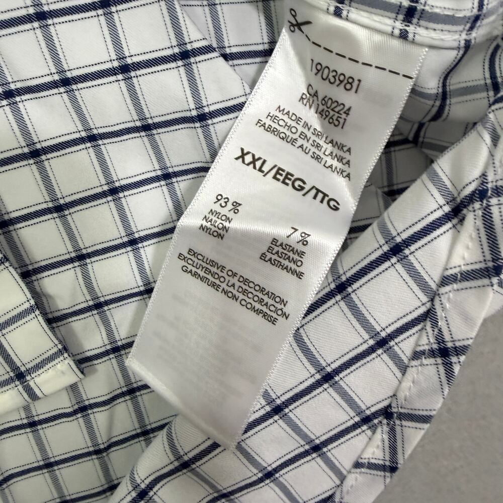 Bonobos Slim Fit Button Shirt Men's 2XL White Blue Plaid Preppy Stretch NEW - Picture 5 of 10